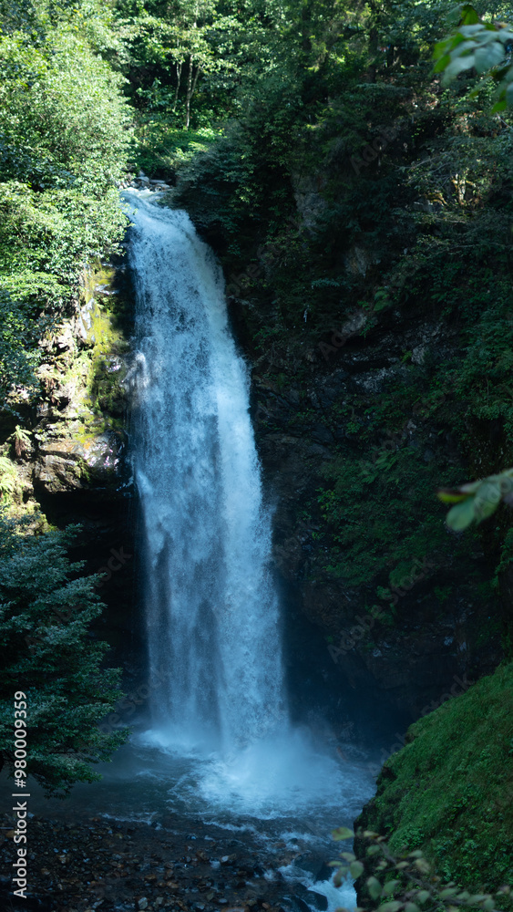 waterfall flow in the forest waterfall flow in the forest