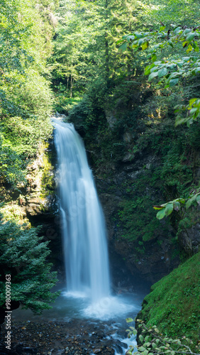 waterfall flow in the forest