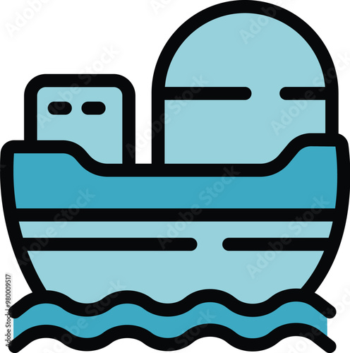 Cargo ship sailing on water, delivering goods to a seaport for transportation and logistics