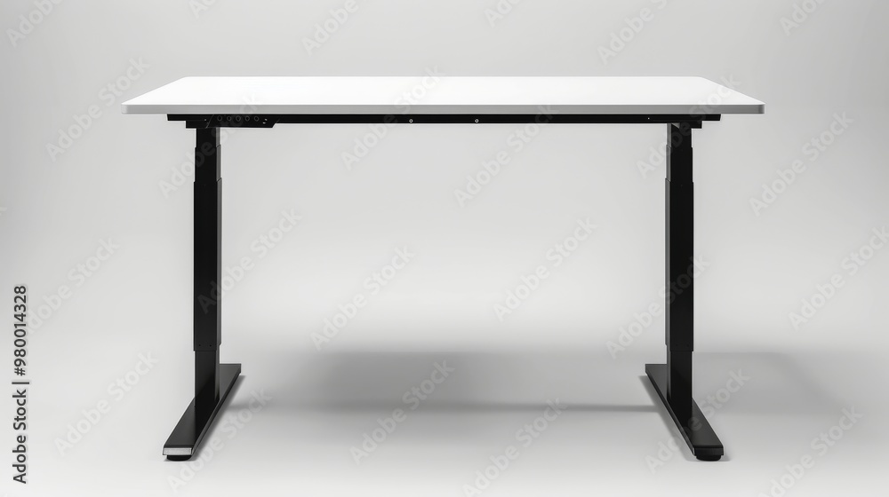 adjustable height standing desk with a sleek white laminate surface and black metal legs adjustable height standing desk with a sleek white laminate surface and black metal legs