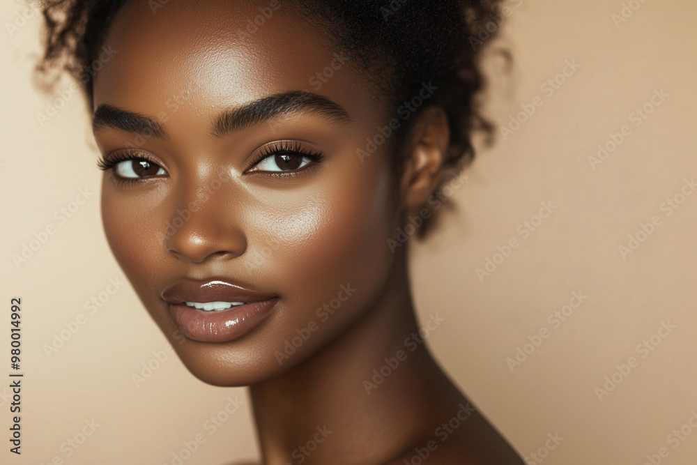 Close-up of radiant beauty with flawless, glowing skin Close-up of radiant beauty with flawless, glowing skin