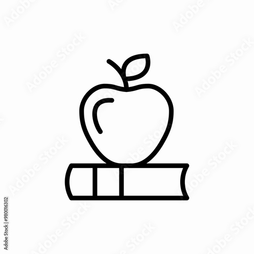 apple on book icon sign vector