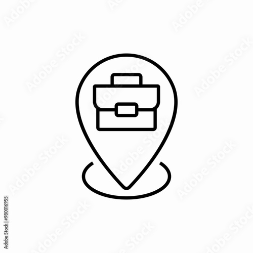 suitcase location pin icon sign vector