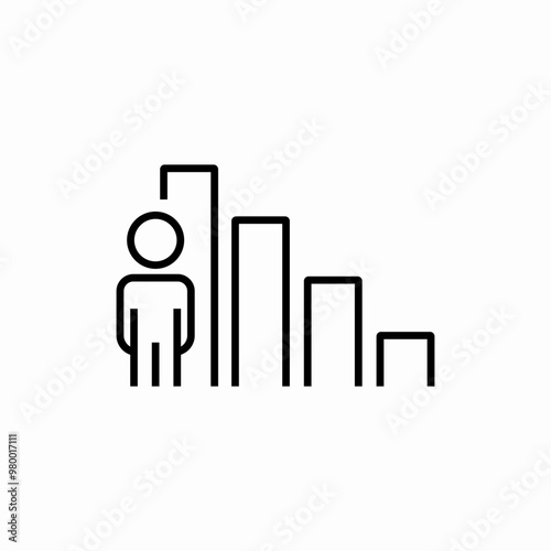 user statistics increase icon sign vector