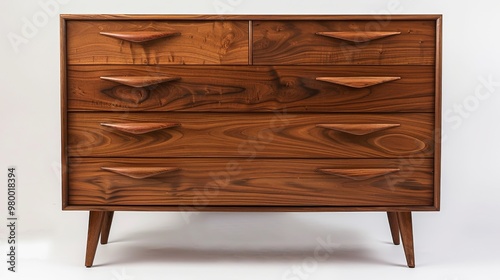 mid-century wooden dresser with four drawers, 