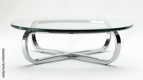 contemporary glass coffee table with a sleek chrome base