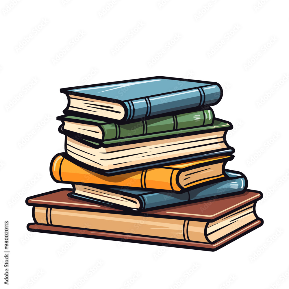 Stack of books. Image of stack of books isolated. Education concept. Vector illustration. Stack of books. Image of stack of books isolated. Education concept. Vector illustration.