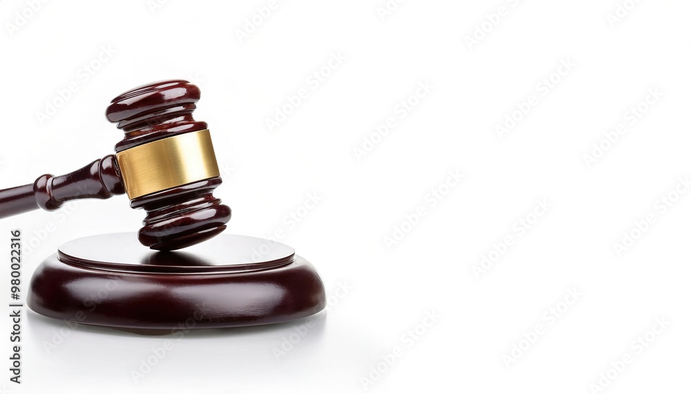 Law Legal System Justice Crime concept. Mallet Gavel judge Hammer, court house. Wooden judicial ceremonial , for passing sentences and bills or a signal to an end of an auction. isolated on white Law Legal System Justice Crime concept. Mallet Gavel judge Hammer, court house. Wooden judicial ceremonial , for passing sentences and bills or a signal to an end of an auction. isolated on white