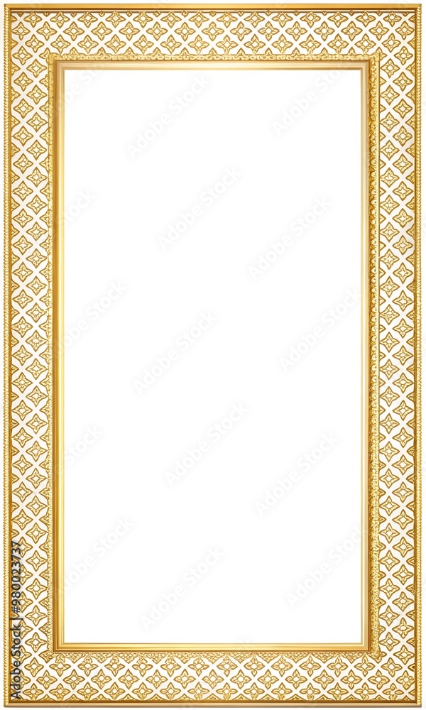 curly gold frame, vignette on a white background curly gold frame, vignette on a white background
