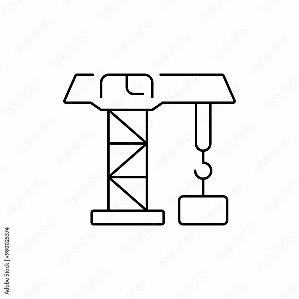 construction crane icon sign vector