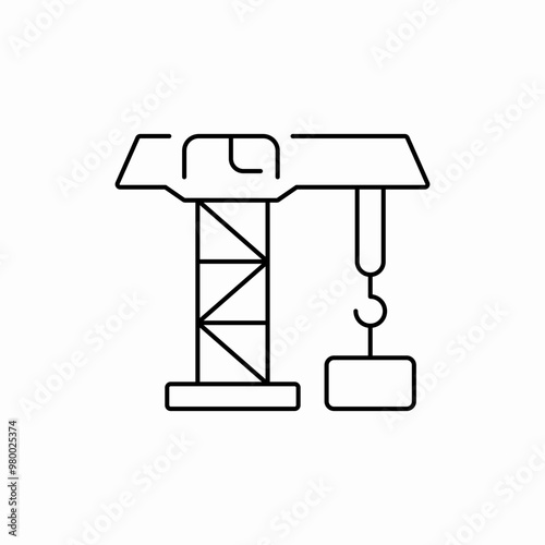 construction crane icon sign vector