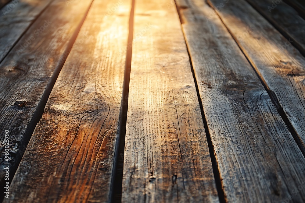 Close up of sunlit wooden planks. Background or backdrop for product placement, text overlay. Close up of sunlit wooden planks. Background or backdrop for product placement, text overlay.