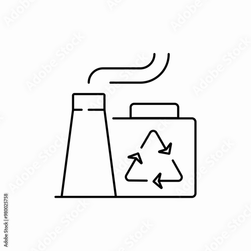 recycle garbage factory icon sign vector