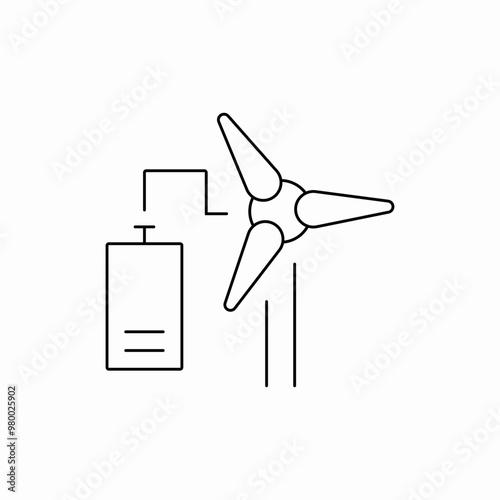 wind energy electricity icon sign vector