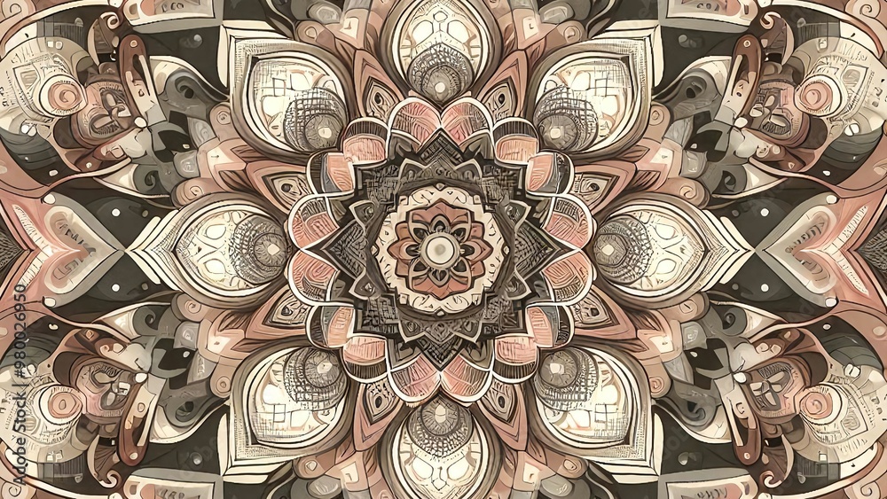 Fototapeta premium Intricate mandala pattern with abstract geometric details