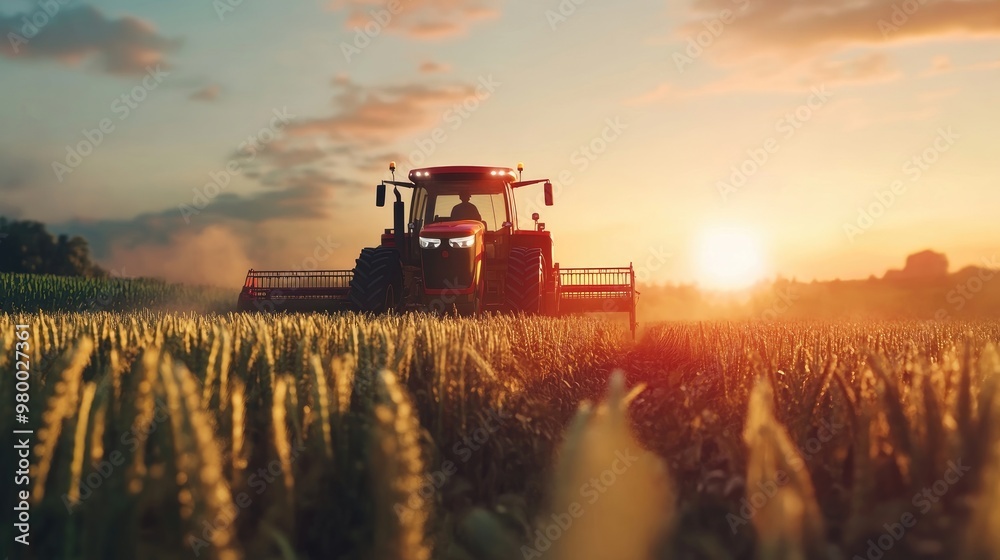 Fototapeta premium Modern agriculture machine technology concept