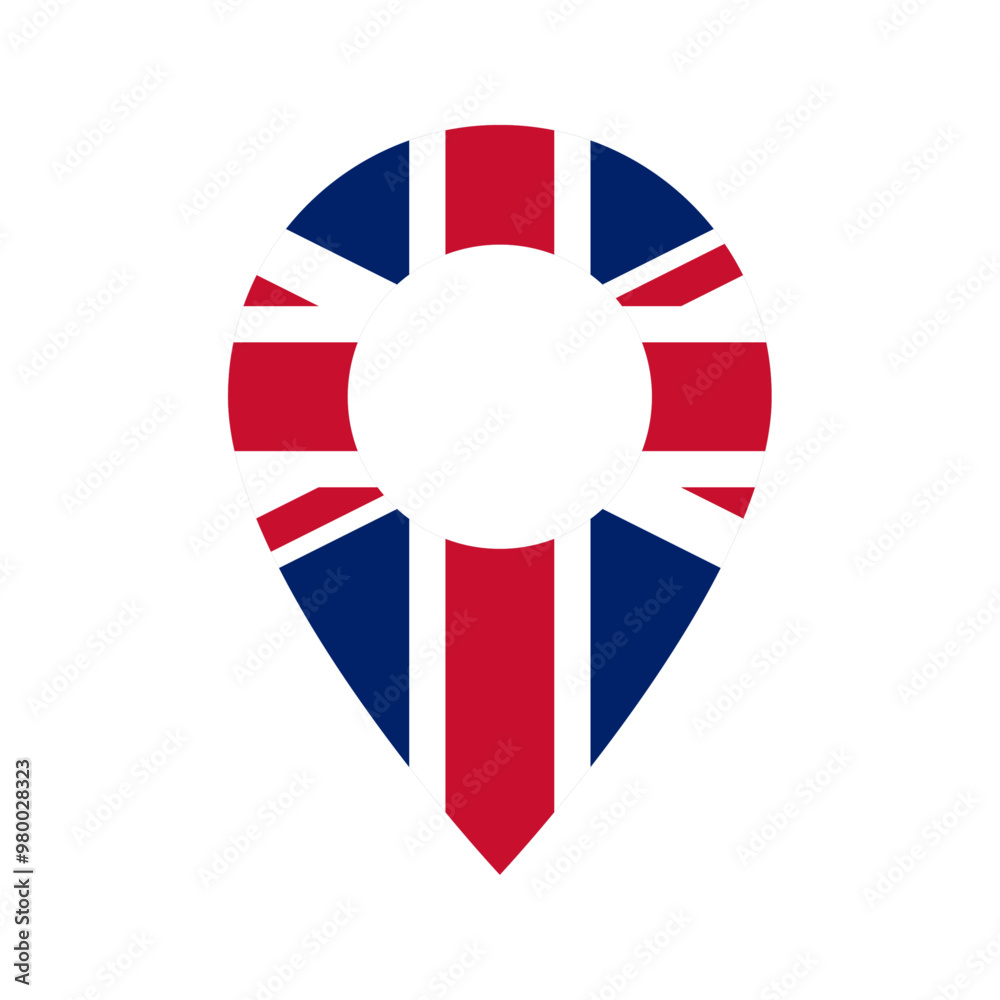 Obraz premium Great Britain flag location icon