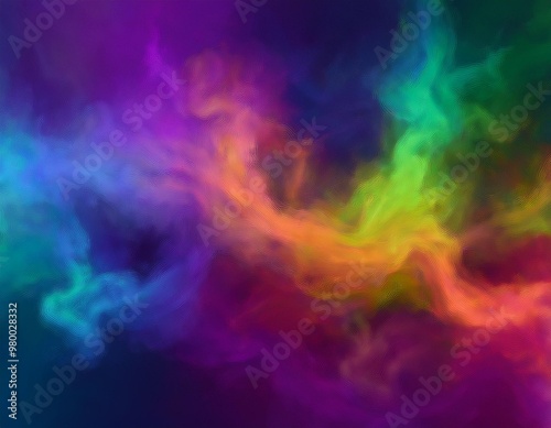 black background, colorful smoke and dust abstract effect