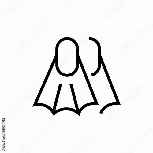 diver flippers icon sign vector