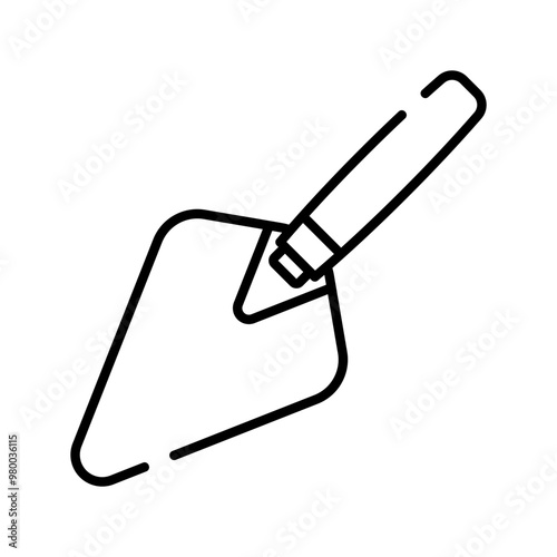 Cement trowel black line icon