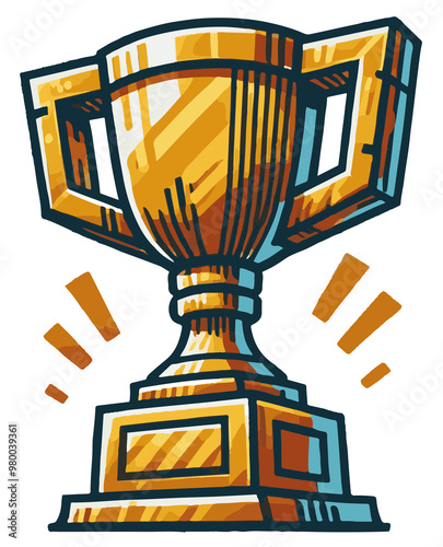 Golden Trophy PNG (Made with AI and then turned into PNG) Without background
