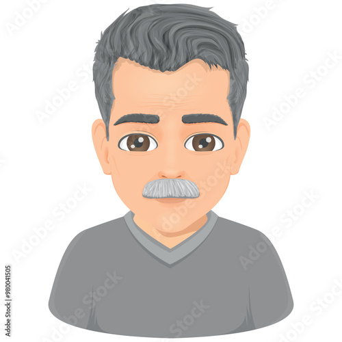 Portrait of elderly and charismatic male man