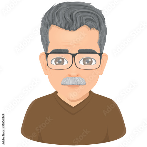 Portrait of elderly and charismatic male man