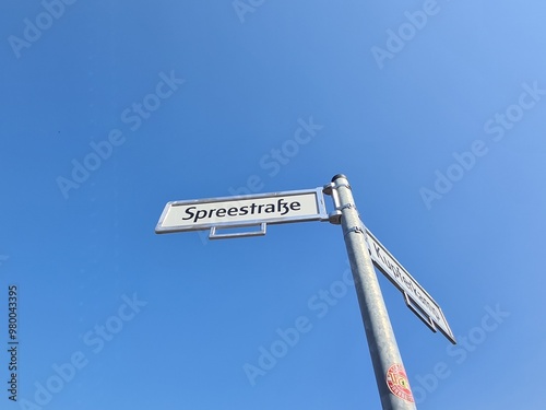 Strassenschild der Spreestraße in Berlin Oberschöneweide (Treptow/Köpenick) photo