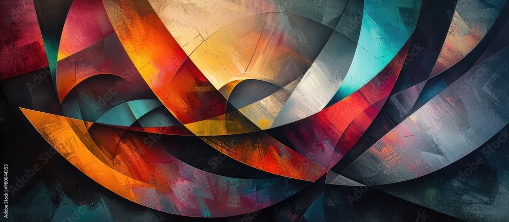 Fototapeta premium Mesmerizing Prismatic Geometric Abstract Digital Art Composition with Vibrant Chromatic Patterns and Captivating Visual Illusions