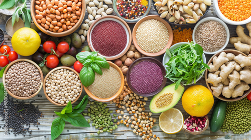 A close-up of hot Chinese cuisine on a wooden table, symbolizing healthy gut nutrition, with a softly blurred background and copy space for design.