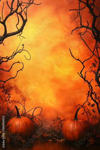 halloween background with pumpkins