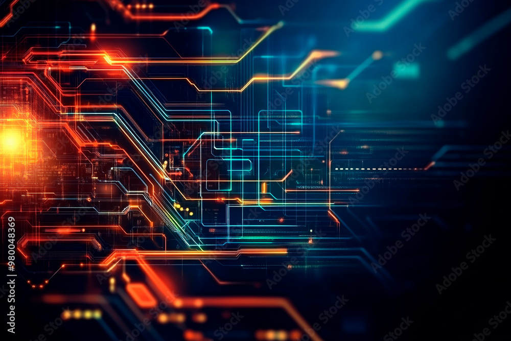 Technology Network Background. Abstract tech. connected by lines Technology Network Background. Abstract tech. connected by lines