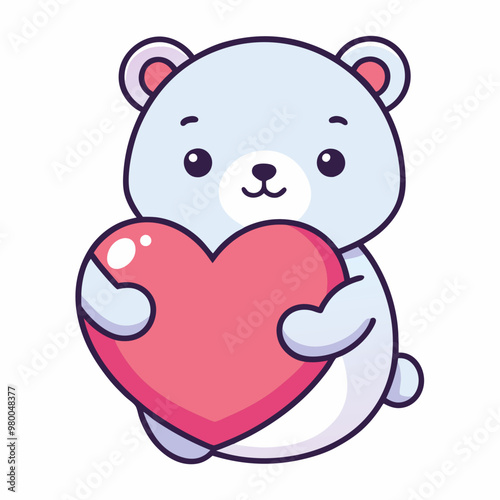 Teddy bear with heart vector illustration stock illustration