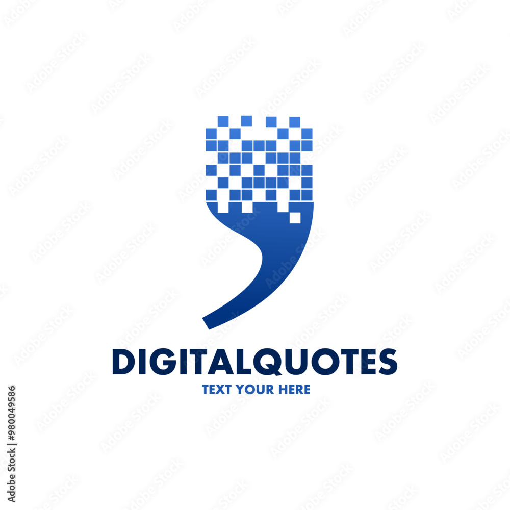 Digital quotes vector logo template. This design use quotation mark symbol. Suitable for business. Digital quotes vector logo template. This design use quotation mark symbol. Suitable for business.