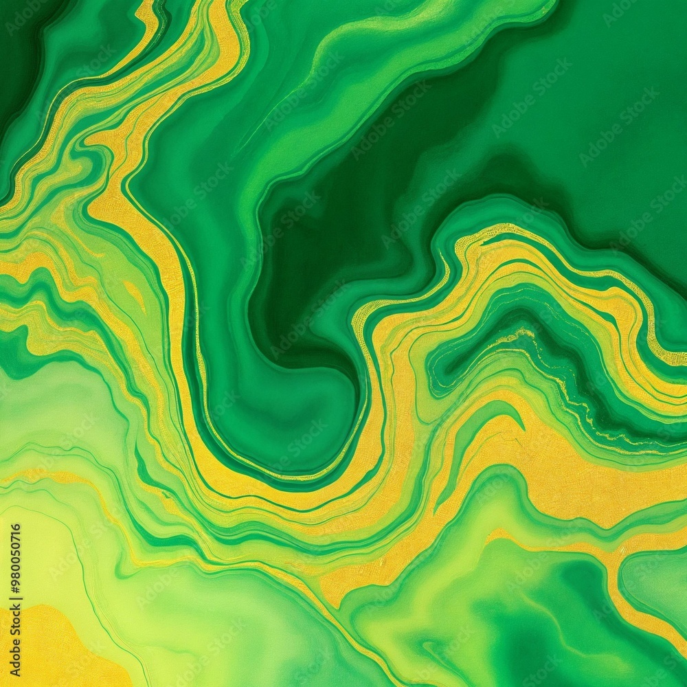 Emerald and Gold Watercolor Flow Emerald and Gold Watercolor Flow