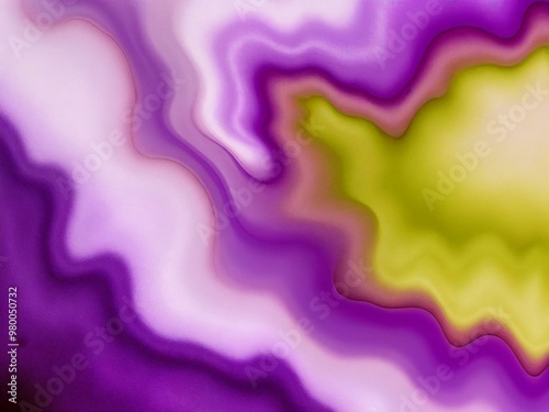 Deep Violet and Olive Green Watercolor Flow