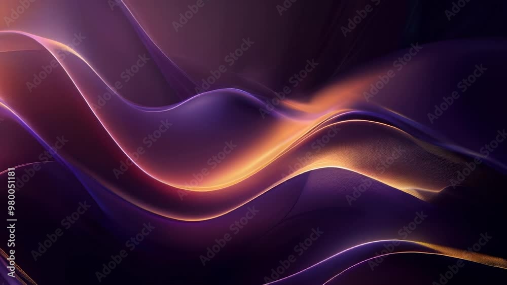 Slow motion abstract waves in purple and gold for dynamic video backgrounds or design projects Slow motion abstract waves in purple and gold for dynamic video backgrounds or design projects