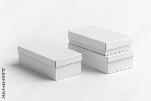 Shoe Box Mockup on Isolated white Background created with Generative AI