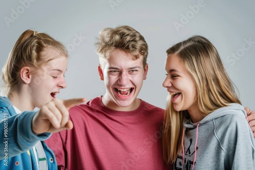 Teenagers Teasing and Bullying Classmates at School