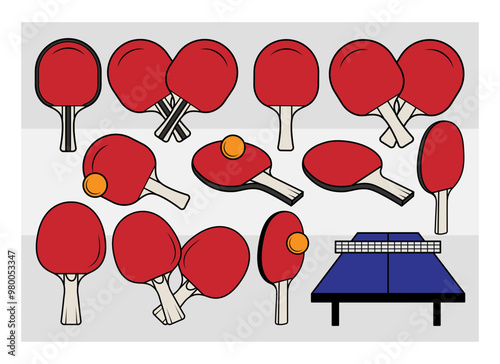 Table Tennis SVG Silhouette Bundle, Table Tennis Silhouette, Sports Svg, Tennis Clipart, Tennis Bat Svg, Tennis Ball Png, Tennis Ball Svg Images, Cut Files photo