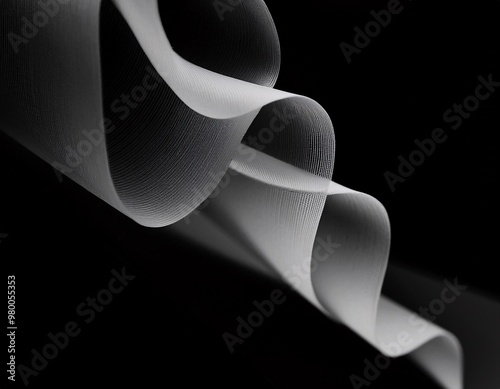 abstract with wavy elements that stand out in a creative design over a black background. generative ai photo