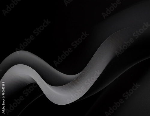 abstract with wavy elements that stand out in a creative design over a black background. generative ai photo