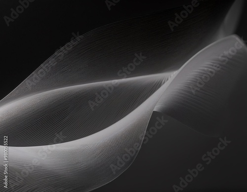 abstract with wavy elements that stand out in a creative design over a black background. generative ai photo