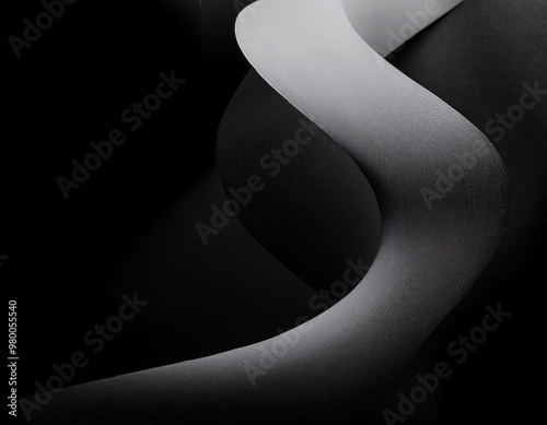abstract with wavy elements that stand out in a creative design over a black background. generative ai photo