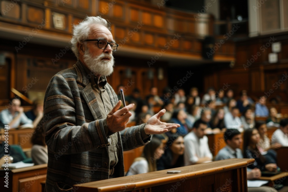 University Professor Giving a Lecture University Professor Giving a Lecture