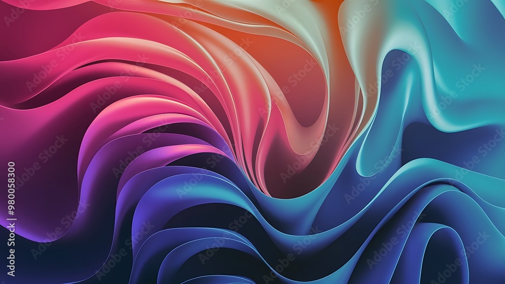 Obraz premium Beautiful 3D Background with Smooth Silky Shapes