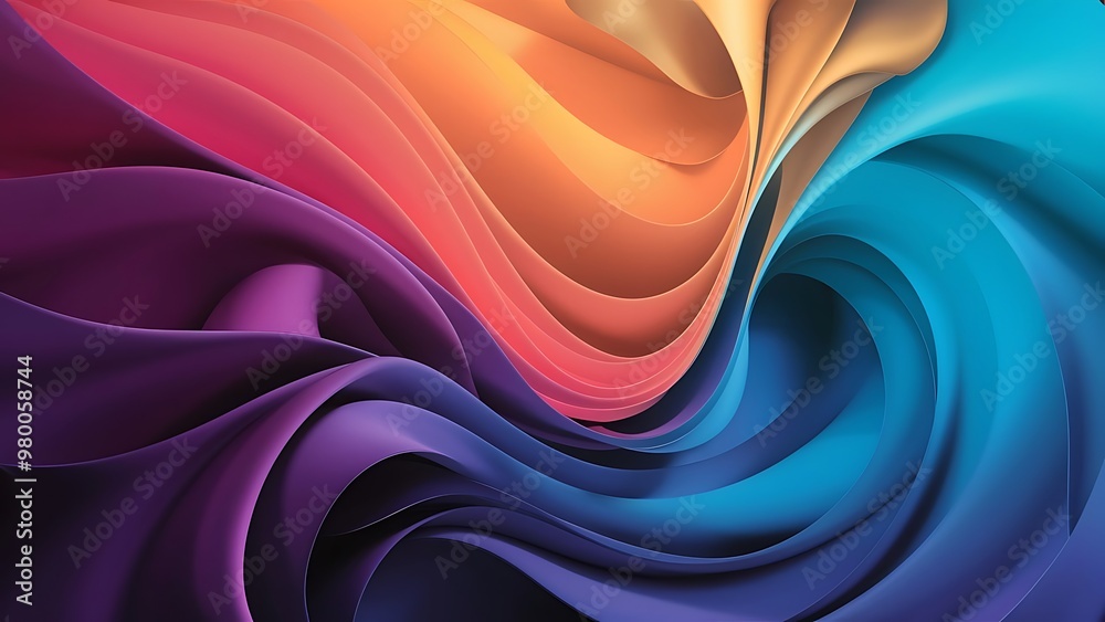 Beautiful 3D Background with Smooth Silky Shapes Beautiful 3D Background with Smooth Silky Shapes