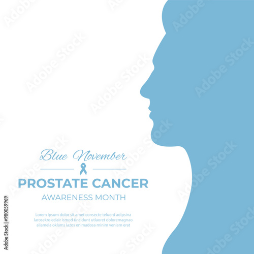 Prostate cancer awareness month.Blue November.Vector illustration.