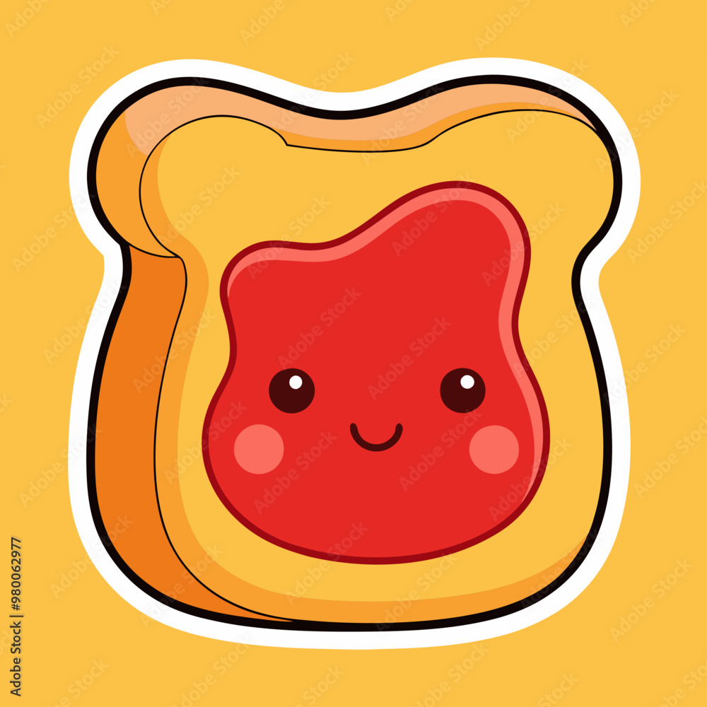 Cute funny Toast piece of bread with peanut butter stock illustration Cute funny Toast piece of bread with peanut butter stock illustration