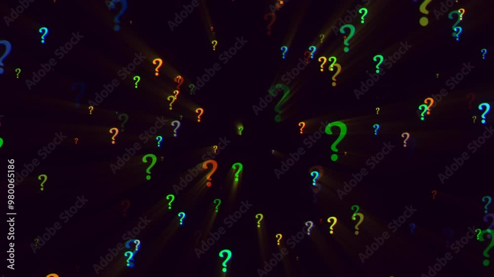 Colorful massive of flying question marks abstract background Colorful massive of flying question marks abstract background